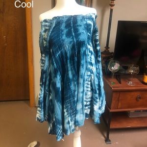 Tie dye off shoulder dress